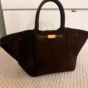 DeMellier New York Midi Brown Suede Bag